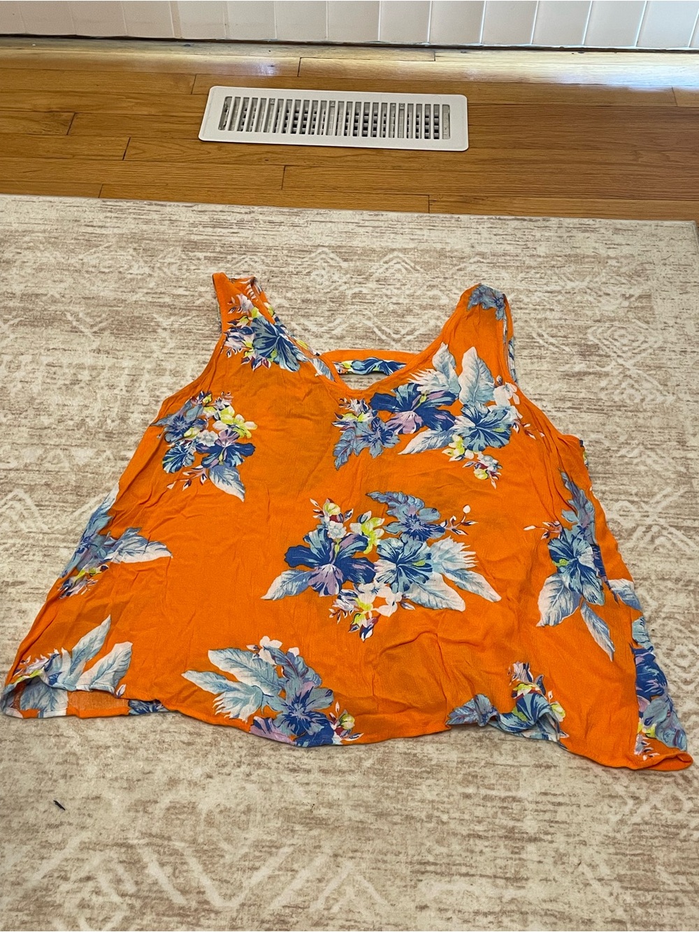 Orange Floral Swing Tank XL